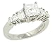 Trapezoid/Asscher Diamond Engagement Ring.93cttw(cz ct