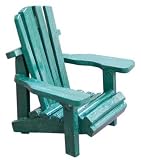 Wood Miniature Small Adirondack Chair With Green Weathered Look 4