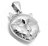 Cats Sterling Silver Kitty CAT Face Head Locket Pendant