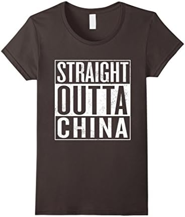 Women's STRAIGHT OUTTA CHINA T-shirt / Vintage Look Medium Asphalt
