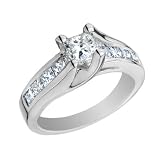 Princess Cut Diamond Engagement Ring 1/2 Carat (ctw) in 14K White Gold