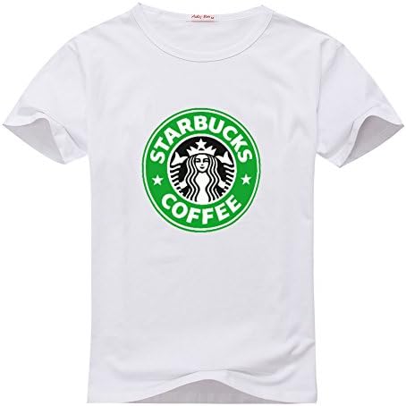 HuoDaling Womens Starbucks Logo White T-shirts Size S