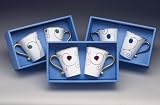 Box set of 2 bone china mugs, blue  from ELIA