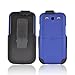 Seidio Samsung Galaxy S3 Surface Combo Rubberized Hard Plastic Snap On Shell Case Cover W/ Holster - Blue/ Black