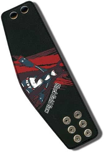Black Rock Shooter Black Gold Saw Wristband Leather