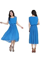 Fit-and-Flare Chiffon Beaded Sleeveless Round Neck Club Dress/Prom Dress/Party Dress 