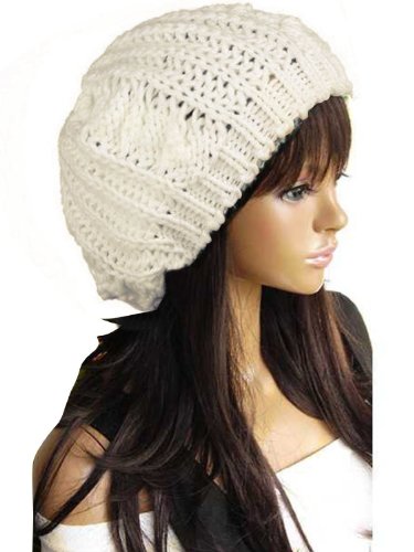 New Winter fashion Women Beret Braided Baggy Beanie Crochet Knitted Hat Cap