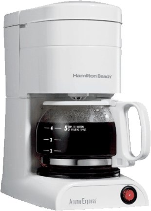 Hamilton Beach 48131 Aroma Express 5-Cup Coffeemaker, White