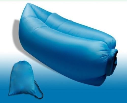 InkTonerBox Blue Outdoor Inflatable Beach Lounger Lazy Sleeping Folding Sofa Laybag Air Bed Camping Sleep Bag