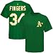MLB Majestic Oakland Athletics #34 Rollie Fingers Green Cooperstown ...