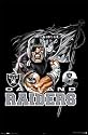 Oakland Raiders (Flex Mascot, Logo) Sports Poster Print - 24" X 36"