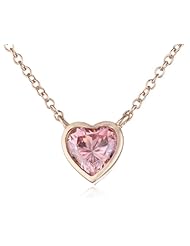 Myia Passiello "Hearts" Swarovski Cubic-Zirconia Bezel Set Heart Pendant Necklace, 18"