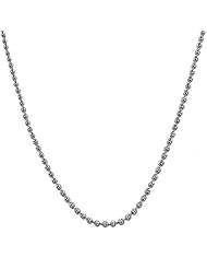 Rhodiumplated Sterling Silver Diamond-cut Bead Ball Chain (18 Inch)
