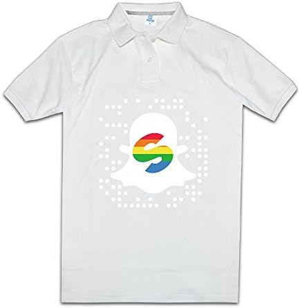 Q5JL Men's Spinnin' Records Ghost Short Sleeve Pique Polo Shirts Jersey M White