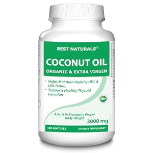 Best Naturals Coconut Oil, Organic & Extra Virgin 3000 Mg, 180 Softgels