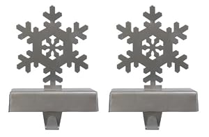 Silver Snowflake Stocking Hanger 2-Pack