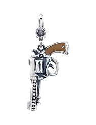 Sterling Silver Enamel Pistol Charm Dangle