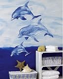 41Z2nT6iG%2BL. SL160  Large Dolphins Bathroom Bath Wallpaper Wall Mural