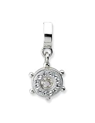 Sterling Silver Reflections Clear Swarovski Ships Wheel Dangle Bead