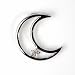 Sterling Silver Pendant - Cut-Out Cresent Moon With Star - Cubic Zerconia - 23mm Height
