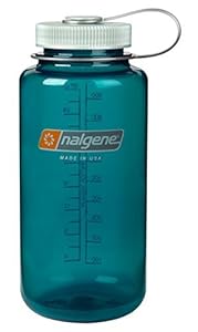 Nalgene BPA Free Tritan Wide Mouth Water Bottle, 1-Quart, Trout Green - 2 Count