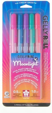 Sakura Gelly Roll 5 Piece Pen Set Smooth Sketch Drawing Art Craft Colour Moonlight 38175 5 Pens
