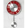 NEW RETRO RED AND SILVER PENDULUM WALL CLOCK