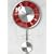 NEW RETRO RED AND SILVER PENDULUM WALL CLOCK