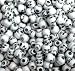Skull Pony Beads Antiqued White 100pc