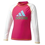 11-Q1 adidas（アディダス）ｷｯｽﾞ ﾛﾝｸﾞｽﾘｰﾌﾞ ﾗｯｼｭｶﾞｰﾄﾞ　フレッシュピンクS11/ホワイト　O16248_140