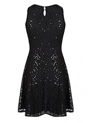 Flared-Skirt Cotton/Polyamide/Polyester Lace Fitted Sequined Skater Dress/Evening Dress/Party Dress  with a Court Train 
