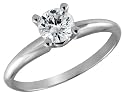 Engagement Ring:1/2 Carat (ctw) in 14K White Gold Diamond Solitaire Ring (CERTIFIED)