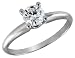 Engagement Ring: 1/4 Carat (ctw) in 14K White Gold Diamond Solitaire Ring