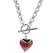 Sterling Silver Rolo Necklace w/ Violet Glass Heart Pendant 18"