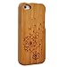 Natural Handmade hard wood Bamboo Case Cover for iphone 5 with free screen protector(dandelion)