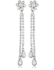 Betsey Johnson "Stone & Pearl" Crystal Flower and Linear Teardrop Earrings