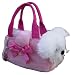 Fancy Pals - Purse Pets - White Puppy Dog in Pink Purse with Beaded Hot pink and white Charm's - Girl's Purses