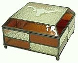 Texas Longhorns Stained Glass Jewelry Box