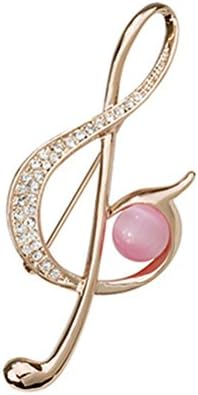 AFAF 18K Rose Gold Plated Swarovski Crystal Elements Brooches with Music notation Design