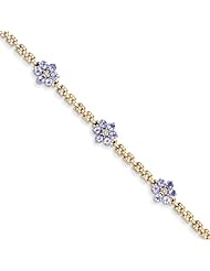 14k Completed Fancy Floral Diamond/Tanzanite Bracelet