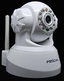Wireless IP Camera with Pan & Tilt, Night Vision, 2 Way Audio, Apple Mac and Windows compatible. Color - White