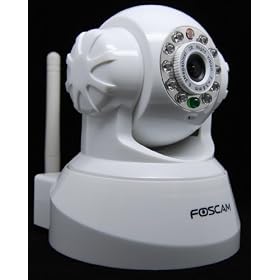 Wireless IP Camera with Pan & Tilt, Night Vision, 2 Way Audio, Apple Mac and Windows compatible. Color - White