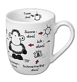Sheepworld 40225 Tasse wei&szlig; Ohne Dich ist alles doof Steing