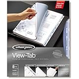 Wilson Jones Dividers, View-Tab, Transparent, Clear Square Tabs, 8-Tab Set (W55068)