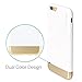 iPhone 6 Case, Perfect Fit & Soft Interior, CaseCrown Metallic Glider Case (White / Gold)