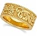 14K Yellow Gold Floral Design Wedding Gold Band