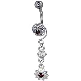 Red Crystal Sorcerer's Star Dangle Belly Ring