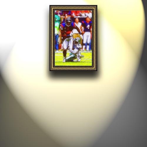 Completely Handpainted American Football Sport Painting, Custom Order FL223, Oil on Canvas, with Option to Paint Jerry, Brett & Co. from Any Other Favorite Photograph or Picture, Unframed, Size 27'' x 40