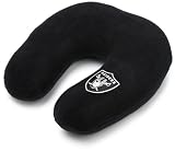 NFL Oakland Raiders Embroidered U-Shaped Fleece Travel Neck Pillow (Black)
