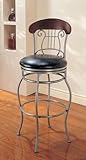 29"H Metal Barstool with Wood Backrest